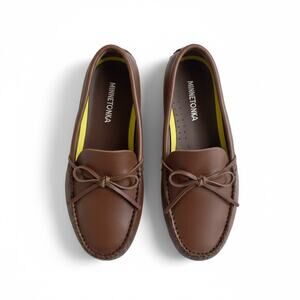 Minnetonka Brown Leather Loafers Moccasins Women’s 10 Slip-On Driving Shoes